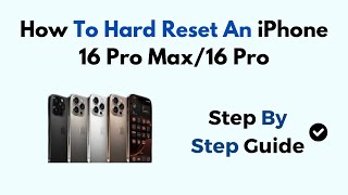 How To Hard Reset An iPhone 16 Pro Max16 Pro [upl. by Rodrich]