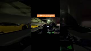 Kawasaki ZX10R vs Lamborghini Hurracan hyper ride kawasaki lamborghini race speed wheelie🚀🔥💀😈 [upl. by Fritze]