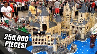 Giant LEGO Hogwarts amp Hogsmeade Village with 300 Minifigures Custom Harry Potter [upl. by Alberik]