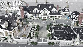 Winter Mega Mansion Bloxburg Speedbuild [upl. by Harriott]