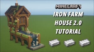 Minecraft Iron Farm House 20 Tutorial Aesthetic Farm Java Edition 1440p HD [upl. by Arikehs638]