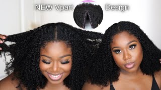 Realistic Kinky Vpart Wig  NEW Upgraded Vpart Domiso Hair [upl. by Delmor]