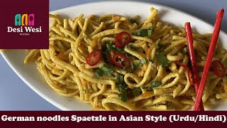 German noodles Spaetzle in Asian Style UrduHindi DesiWesiKitchen [upl. by Treblihp]