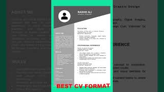 best cv format  resume format download [upl. by Had]