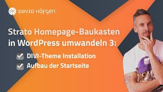 Strato HomepageBaukasten in WordPress umwandeln 3 DIVI Theme Installation und StartseitenAufbau [upl. by Zenia]