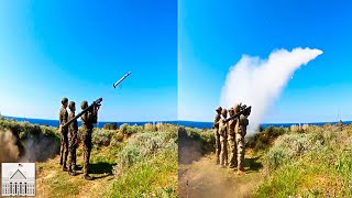 American Croatian Polish Soldiers Fire AntiAir Missiles [upl. by Colinson637]