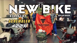 Taking Delivery of Our New Triumph Scrembler 400X  Delhi triumph deliverybike scrembler delhi [upl. by Isus]