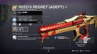 01 Chance Perfect God Roll Reed’s Regret after Vorpal Nerf [upl. by Niletac760]