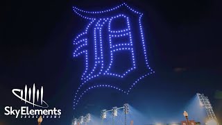 Detroit Tigers Playoff Drone Show  Sky Elements Drone Shows [upl. by Yehtomit]