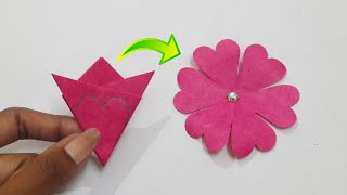 How To Make Paper Flower Easy  Paper Flower Making Idea  New Design Paper Flower [upl. by Irahcaz]