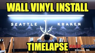 Wall Vinyl Install Timelapse  Seattle Kraken [upl. by Enrev]