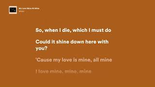 My Love Mine All Mine  Mitski Karaoke [upl. by Tirza896]