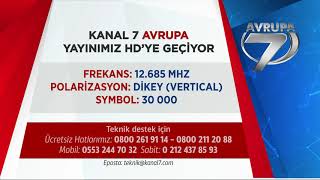 Kanal 7 Avrupa HD Frekans Bilgileri [upl. by Aklog196]