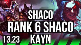 SHACO vs KAYN JNG  408 Rank 6 Shaco 18M mastery 300 games  NA Challenger  1323 [upl. by Nico]