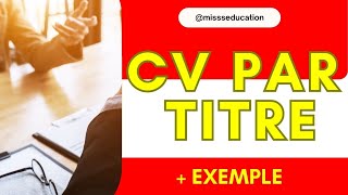 EXEMPLE CV PAR TITRE GRAPHISTE COMMENT CHOISIR UN TITRE CONVENABLE POUR UN CV   missseducation [upl. by Nereil]