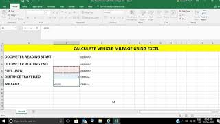 Calculate your vehicle mileage using Microsoft Excel [upl. by Mariele]