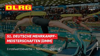 51 Deutsche MehrkampfMeisterschaften im Rettungsschwimmen – Einzelwettbewerbe Nachmittagsblock [upl. by Kelcie]