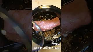 Easy Slow Cooker Recipe  Garlic Crock Pot Pork Tenderloin [upl. by Sachi804]