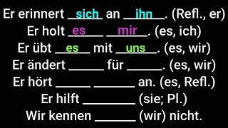 Deutsch lernen der Dativ der Akkusativ Reflexivpronomen mir mich dir dich ihn ihm sich euch [upl. by Phillipp]