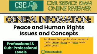 CIVIL SERVICE EXAM  General Information Peace and Human Rights  CSE Online Reviewer [upl. by Solange932]