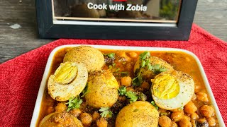 Anday cholay ka salan Egg chickpeas curry Anday chana recipe Cook With Zobia [upl. by Brandon]