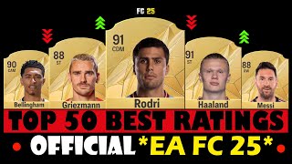 ❗️ FIFA 25  OFFICIAL TOP 50 BEST PLAYER RATINGS EA FC 25 🔥😍 ft Haaland Mbappe Rodri [upl. by Crescen]