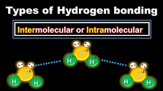 Types of hydrogen bonding😊 with Examples  Intermolecular vs Intramolecular Hydrogen Bonds [upl. by Wilmar]