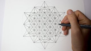 How to Draw a 64 Star Tetrahedron Grid  Sacred Geometry Drawing Tutorial [upl. by Clea]