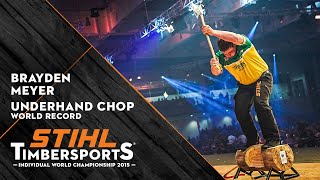 Underhand Chop World Record  STIHL TIMBERSPORTS® [upl. by Sirtaeb]