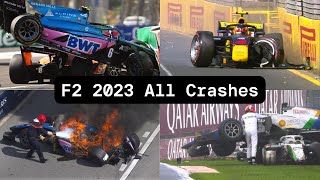 F2 2023 All Crashes [upl. by Wendel]