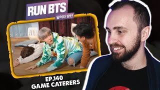 BTS RUN 140 Game Caterers  реакция на BTS RUN [upl. by Binnings]