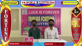 Tripura Fortune Lottery Live Morning draw On 10122024 At 1100 AM Live From Agartala [upl. by Whang914]