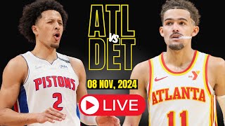 🔴LIVE  Detroit Pistons Vs Atlanta Hawks Full Game  NBA Live  NOV 08 2024  2K [upl. by Kaasi937]