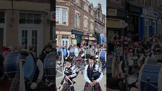 scotlandthebrave by massed pipesanddrums marching to 2024 Crieff Highland Gathering shorts [upl. by Maybelle]