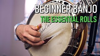 Beginner Banjo  3 Essential Rolls For Bluegrass Banjo [upl. by Kincaid162]