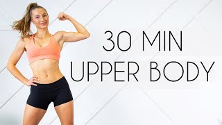 30 min TOTAL UPPER BODY Workout Tone amp Strengthen with Dumbbells [upl. by At]