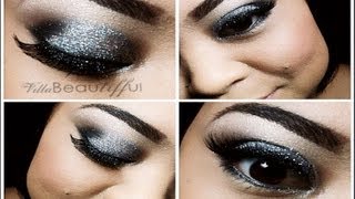 Silver Glittery Eye Makeup Tutorial  Naked 1amp2 Palette  villabeauTIFFul [upl. by Sivatco]