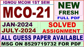 MCO 21 solved assignment 2024  mco 21 solved assignment 202324 in English  ignou mco021 2024 [upl. by Armallas]