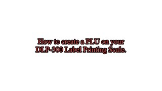 DLP30031 How to create a PLU on your DLP300 Label Printing Scale [upl. by Ailesor]