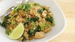 Thai Chicken Fried Rice Recipe ข้าวผัดไก่  Hot Thai Kitchen [upl. by Adnamal]