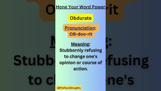 Obdurate shorts trending new word hone your word power [upl. by Norraj]