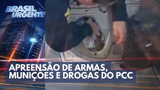 Armas de guerra do PCC apreensão de fuzis e munição  Brasil Urgente [upl. by Nillok]