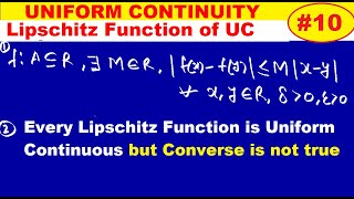 10 Lipschitz Function of uniform continuous  every lipschitz function is uniform continuous [upl. by Lamarre]