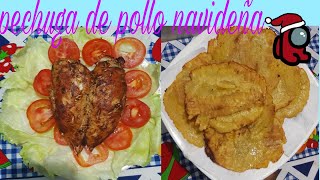 como preparar pechuga de pollo navideña 🎄 [upl. by Mendez671]