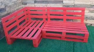 👉Como hacer un sofa esquinero con palets RINCONERA CON PALETS de madera conjunto rinconera palets [upl. by Abagael932]