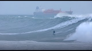 SaturdayCrew  RAW Surfing Massive Cascais Marina Storm Waves 05112023 [upl. by Jereme916]