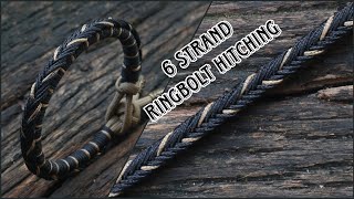 HOW TO MAKE 6 STRAND RINGBOLT HITCHING PARACORD BRACELET EASY PARACORD TUTORIAL DIY [upl. by Kcirdehs]