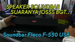 Soundbar Fleco F550 USB Speaker Aktif Laptop Komputer HP Super Bass [upl. by Anavahs]