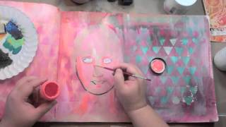 Art Journaling Fast Forward Ava Face Stencil [upl. by Imelida]