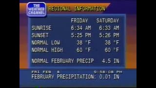 Weather Channel quotJquot Flavor Local Forecast February 8 1991 [upl. by Micaela]